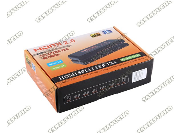 &+ HDMI SPLITTER 1 x 4 DUPLICA HD 4Kx2K V 2.0 SM-F7847